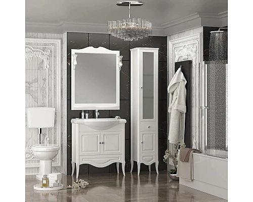 Купить Комплект мебели белый матовый 81 см Opadiris Брунелла в магазине сантехники Santeh-Crystal.ru