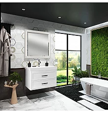 Комплект мебели белый матовый 81 см подвесной Opadiris Вегас