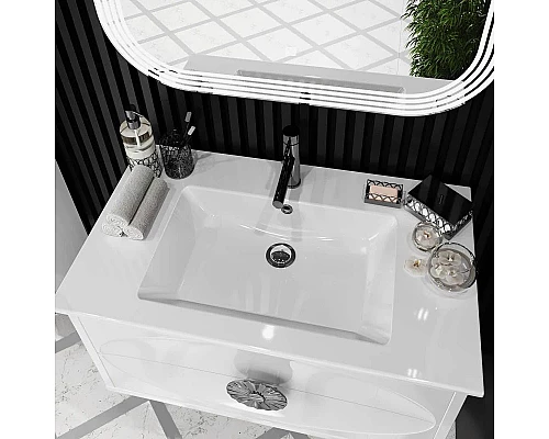 Заказать Тумба с раковиной белый глянец/хром 91 см Opadiris Ибица в магазине сантехники Santeh-Crystal.ru