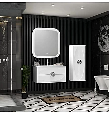 Комплект мебели белый глянец/хром 91 см Opadiris Ибица