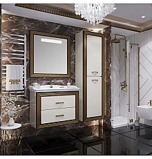 Комплект мебели белый золотая патина 80 см Opadiris Карат