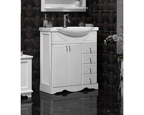 Купить Тумба с раковиной белый матовый 75 см Opadiris Клио в магазине сантехники Santeh-Crystal.ru