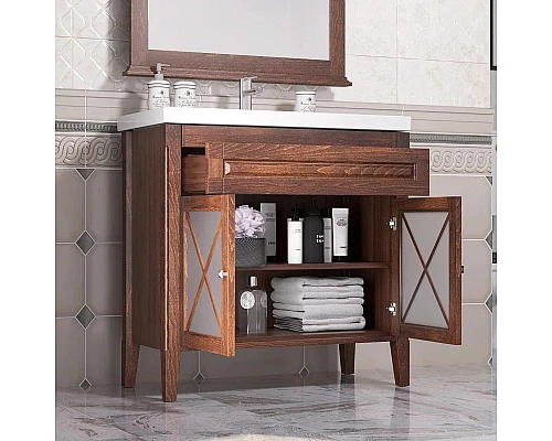 Приобрести Тумба с раковиной светлый орех 90 см Opadiris Палермо в магазине сантехники Santeh-Crystal.ru