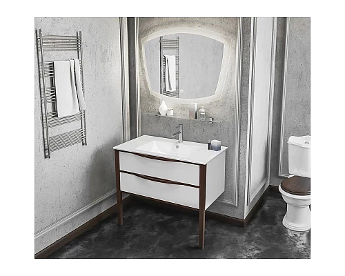 Заказать Комплект мебели белый глянец/светлый орех 91 см Opadiris Риголетто в магазине сантехники Santeh-Crystal.ru