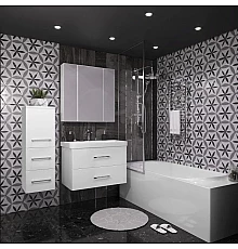 Комплект мебели белый глянец 80,5 см с зеркальным шкафом Opadiris Арабеска