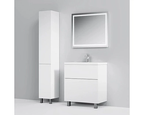 Приобрести Комплект мебели белый глянец 80 см Am.Pm Gem M90FSX07522WG32 + M90WCC0752WG + M91AMOX0801WG в магазине сантехники Santeh-Crystal.ru