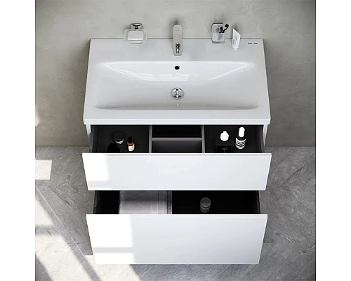 Приобрести Комплект мебели белый глянец 80 см Am.Pm Gem M90FSX07522WG32 + M90WCC0752WG + M91AMOX0801WG в магазине сантехники Santeh-Crystal.ru