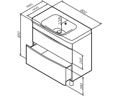 Заказать Комплект мебели белый глянец 80 см Am.Pm Like M80FSX0802WG + M80WCC0802WG + M80MPL0801WG в магазине сантехники Santeh-Crystal.ru