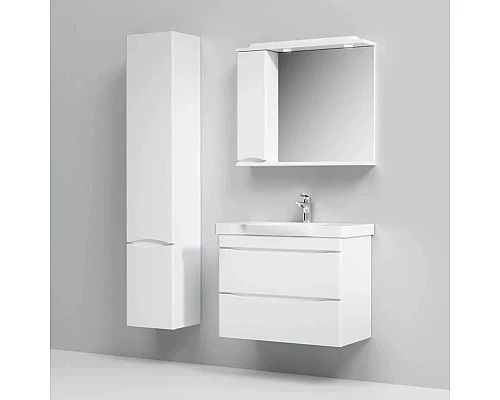 Купить Комплект мебели белый глянец 80 см Am.Pm Like M80FHX0802WG + M80WCC0802WG + M80MPL0801WG в магазине сантехники Santeh-Crystal.ru