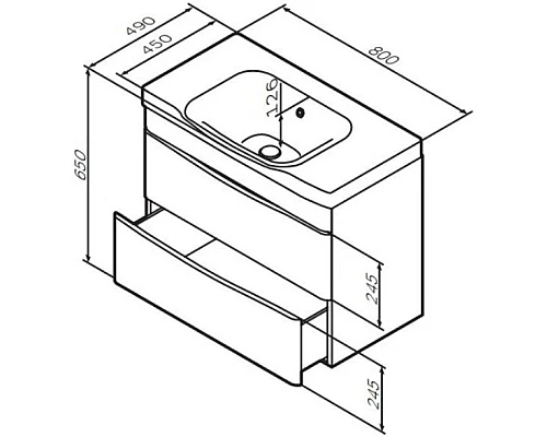 Купить Комплект мебели белый глянец 80 см Am.Pm Like M80FHX0802WG + M80WCC0802WG + M80MPL0801WG в магазине сантехники Santeh-Crystal.ru