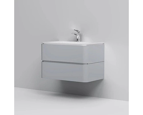 Заказать Тумба с раковиной серый шелк глянец 80 см Am.Pm Sensation M30FHX0802FG + M30WPC0801WG в магазине сантехники Santeh-Crystal.ru