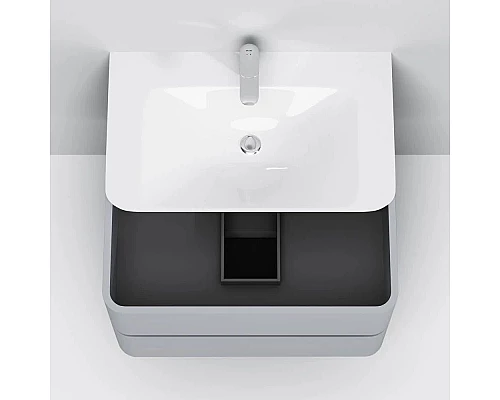 Заказать Тумба с раковиной серый шелк глянец 80 см Am.Pm Sensation M30FHX0802FG + M30WPC0801WG в магазине сантехники Santeh-Crystal.ru