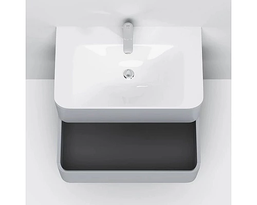 Заказать Тумба с раковиной серый шелк глянец 80 см Am.Pm Sensation M30FHX0802FG + M30WPC0801WG в магазине сантехники Santeh-Crystal.ru