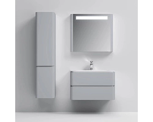 Заказать Тумба с раковиной серый шелк глянец 80 см Am.Pm Sensation M30FHX0802FG + M30WPC0801WG в магазине сантехники Santeh-Crystal.ru