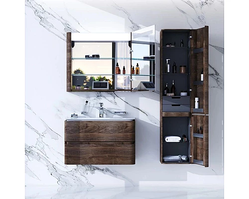 Приобрести Комплект мебели орех 80 см Am.Pm Sensation M30FHX0802NF + M30WPC0801WG + M30MCR0801NF в магазине сантехники Santeh-Crystal.ru