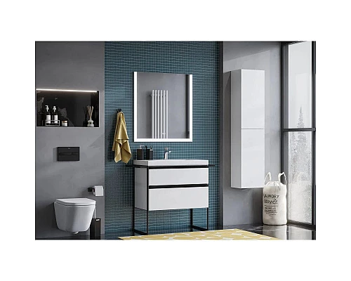 Заказать Тумба с раковиной белый глянец 80 см Roca Domi 857536806 + 3270M0004 в магазине сантехники Santeh-Crystal.ru