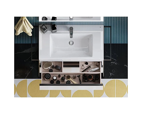 Заказать Тумба с раковиной белый глянец 80 см Roca Domi 857536806 + 3270M0004 в магазине сантехники Santeh-Crystal.ru