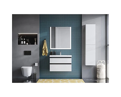 Приобрести Тумба с раковиной белый глянец 80 см Roca Domi 857536806 + 3279A4000 в магазине сантехники Santeh-Crystal.ru