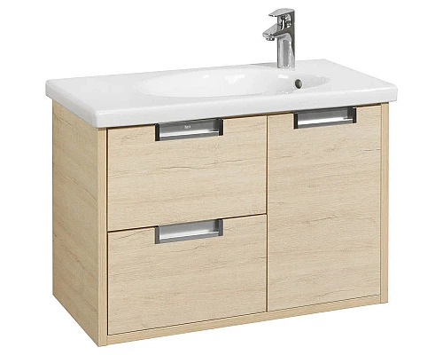 Купить Тумба с раковиной дуб верона 80 см Roca Etna 857301445 + 32700A000 в магазине сантехники Santeh-Crystal.ru