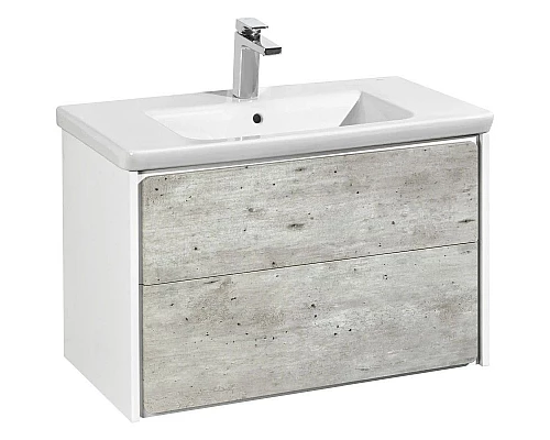 Купить Комплект мебели бетон/белый матовый 80 см Roca Ronda ZRU9303004 + 327470000 + ZRU9303009 в магазине сантехники Santeh-Crystal.ru