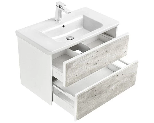 Купить Комплект мебели бетон/белый матовый 80 см Roca Ronda ZRU9303004 + 327470000 + ZRU9303009 в магазине сантехники Santeh-Crystal.ru