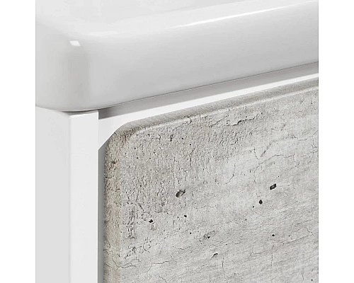 Купить Комплект мебели бетон/белый матовый 80 см Roca Ronda ZRU9303004 + 327470000 + ZRU9303009 в магазине сантехники Santeh-Crystal.ru