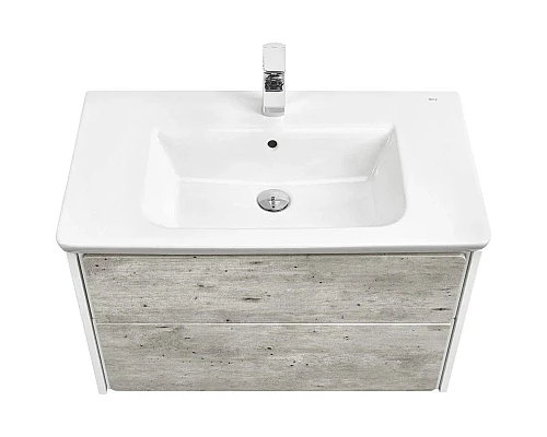 Заказать Тумба с раковиной бетон/белый матовый 80 см Roca Ronda ZRU9303004 + 327470000 в магазине сантехники Santeh-Crystal.ru