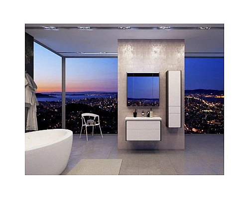 Приобрести Комплект мебели белый глянец/антрацит 80 см Roca Ronda ZRU9302965 + 327470000 + ZRU9302970 в магазине сантехники Santeh-Crystal.ru