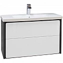 Тумба с раковиной белый глянец/антрацит 80 см Roca Ronda ZRU9302965 + 327470000 Тумба с раковиной белый глянец/антрацит 80 см Roca Ronda ZRU9302965 + 327470000