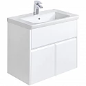 Тумба с раковиной белый глянец 80 см Roca Up ZRU9303012 + 327470000