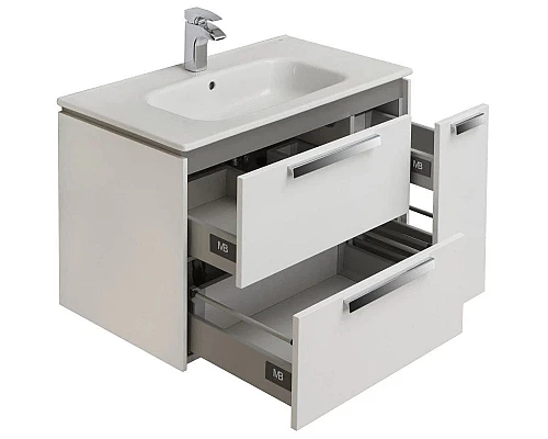 Купить Комплект мебели белый глянец 80 см Roca Lago 857296806 + 32799C000 + ZRU9000033 в магазине сантехники Santeh-Crystal.ru