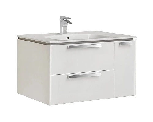 Купить Тумба с раковиной белый глянец 80 см Roca Lago 857296806 + 32799C000 в магазине сантехники Santeh-Crystal.ru