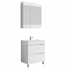 Комплект мебели белый глянец 76,5 см Aqwella Brig Br.01.07/2/W + 4640021062210 + Br.04.07/W