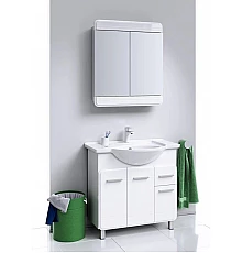 Комплект мебели белый глянец 88 см Aqwella Corsica KOR0108 + 4620008197357 + Kor.04.07