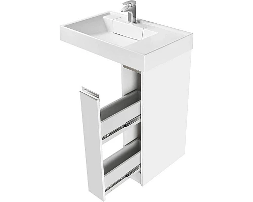 Купить Комплект мебели белый глянец 80 см Акватон Лондри 1A236101LH010 + 1A72113KRW010 + 1A252702SU010 в магазине сантехники Santeh-Crystal.ru