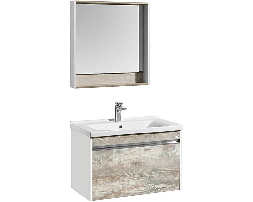 Заказать Комплект мебели белый глянец/бетон пайн 80 см Акватон Капри 1A230201KPDA0 + 1WH302251 + 1A230402KPDA0 в магазине сантехники Santeh-Crystal.ru
