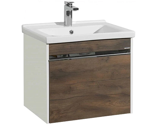 Приобрести Комплект мебели белый глянец/таксония темная 60 см Акватон Капри 1A230101KPDB0 + 1WH302421 + 1A230302KPDB0 в магазине сантехники Santeh-Crystal.ru