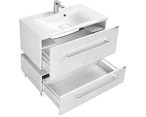 Заказать Комплект мебели белый глянец 80 см Акватон Мадрид 1A126801MA010 + 1A70493KPR010 + 1A175202MA010 в магазине сантехники Santeh-Crystal.ru