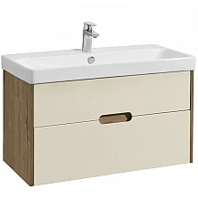 Тумба с раковиной бежевый/дуб веллингтон 90 см Акватон Оливия 1A2544K0OLVG0