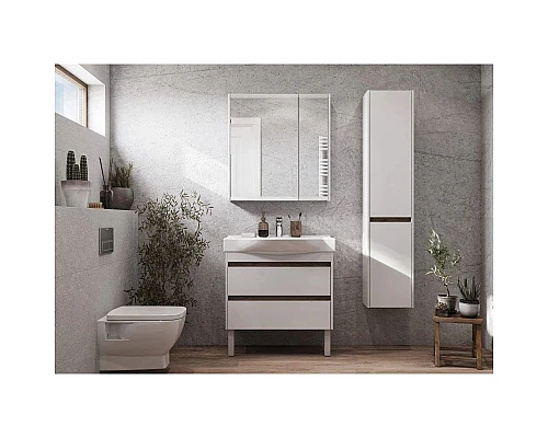 Заказать Комплект мебели белый глянец/дуб эндгрейн 80 см Акватон Нортон 1A248901NT010 + 1WH302422 + 1A249202NT010 в магазине сантехники Santeh-Crystal.ru