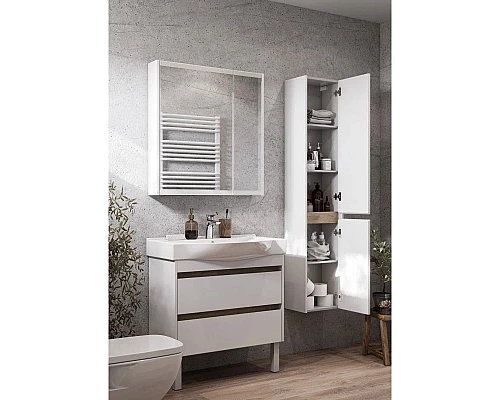 Заказать Комплект мебели белый глянец/дуб эндгрейн 80 см Акватон Нортон 1A248901NT010 + 1WH302422 + 1A249202NT010 в магазине сантехники Santeh-Crystal.ru