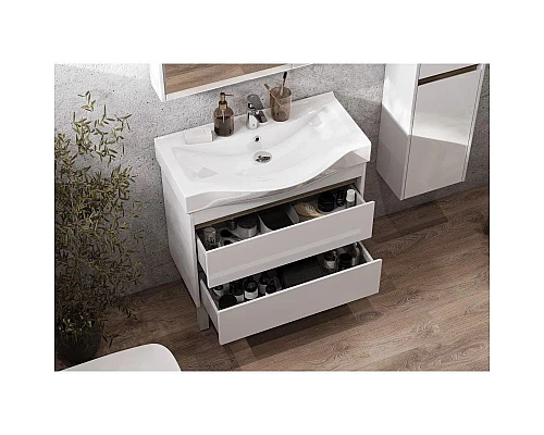 Заказать Комплект мебели белый глянец/дуб эндгрейн 80 см Акватон Нортон 1A248901NT010 + 1WH302422 + 1A249202NT010 в магазине сантехники Santeh-Crystal.ru