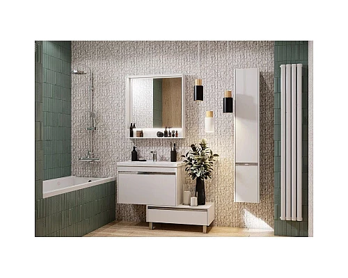 Приобрести Комплект мебели белый глянец 80 см Акватон Капри 1A230201KP010 + 1WH302251 + 1A230402KP010 в магазине сантехники Santeh-Crystal.ru