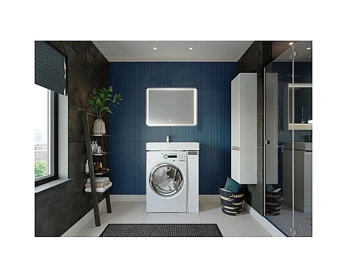 Купить Комплект мебели белый глянец 80 см Акватон Лондри 1A236101LH010 + 1A72113KRW010 + 1A252702SU010 в магазине сантехники Santeh-Crystal.ru