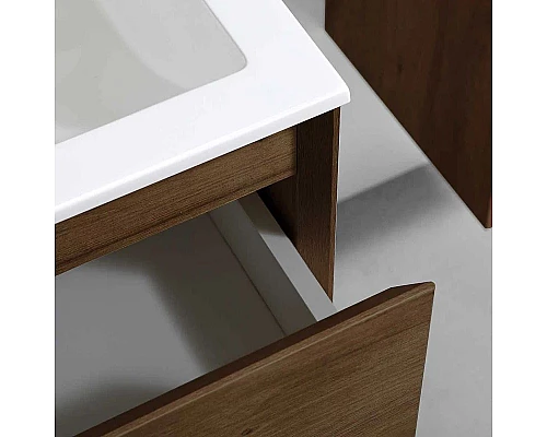 Заказать Тумба с раковиной дуб табачный 80 см Vincea Luka VMC-2L800TO + VCB-13800W в магазине сантехники Santeh-Crystal.ru