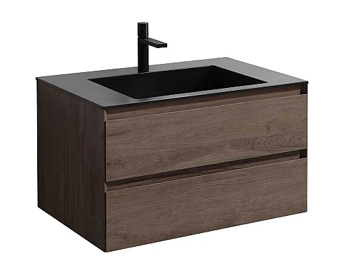 Приобрести Комплект мебели темный дуб 80 см Vincea Luka VMC-2L800RO + VCB-13800B + VLM-3VN800 в магазине сантехники Santeh-Crystal.ru