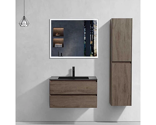 Приобрести Комплект мебели темный дуб 80 см Vincea Luka VMC-2L800RO + VCB-13800B + VLM-3VN800 в магазине сантехники Santeh-Crystal.ru
