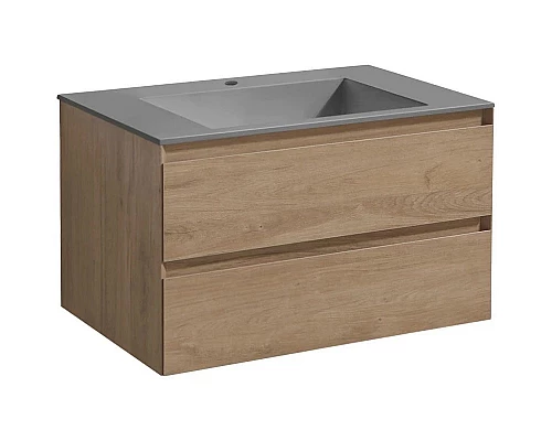 Купить Комплект мебели натуральный дуб 80 см Vincea Luka VMC-2L800NO + VCB-13800G + VLM-3VN800 в магазине сантехники Santeh-Crystal.ru