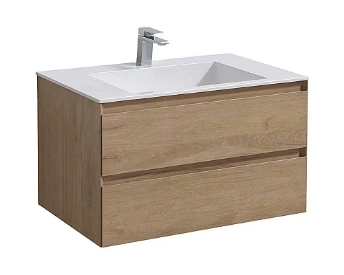 Заказать Комплект мебели натуральный дуб 80 см Vincea Luka VMC-2L800NO + VCB-13800W + VLM-3VN800 в магазине сантехники Santeh-Crystal.ru