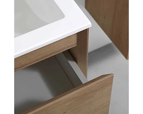 Заказать Комплект мебели натуральный дуб 80 см Vincea Luka VMC-2L800NO + VCB-13800W + VLM-3VN800 в магазине сантехники Santeh-Crystal.ru